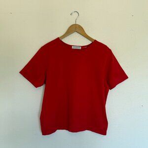 Vintage Liz Claiborne Red Boxy Tee Medium
